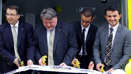 (L-r):  Axel Stolz, vice president, International Sales and Marketing, Alfred Karcher GmBH, Wolfram Stolz, Sales Manager, West Africa, Afred Karcher GmBH, Ali Bitar, Chairman, German Technology Limited and Alie Khalil, Managing Director, German Technology Limited at the opening of the first Karcher store in Nigeria during the week.